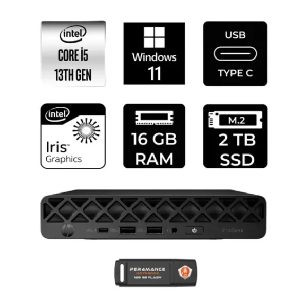 Hp Pro Mini 260 G9 Intel Core İ5 1335U 16Gb 2Tb Ssd W11P Mini Masaüstü Bilgisayar