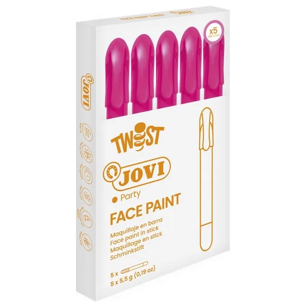 Jovi Twist Stick 5'li Yüz Boyama Kalemi Pembe