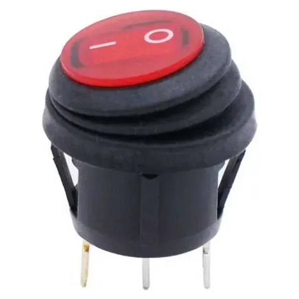 KCD1-2 Su Geçirmez Işıklı ON-OFF Anahtar 3 Pin