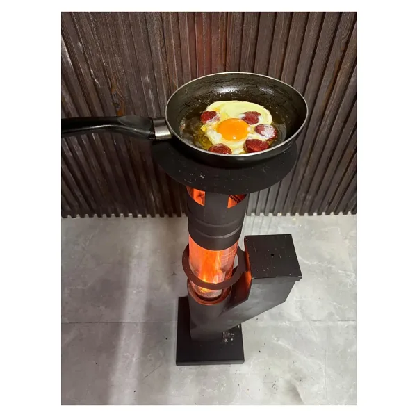 kraker Camlı Roket Tipi Mini Pelet Soba