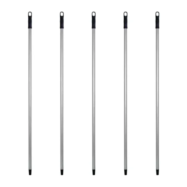 Metal Vidalı Boyalı Gri Fırça Faraş Süpürge Çeksil Sap Sapı - 120 Cm. - 5 Adet