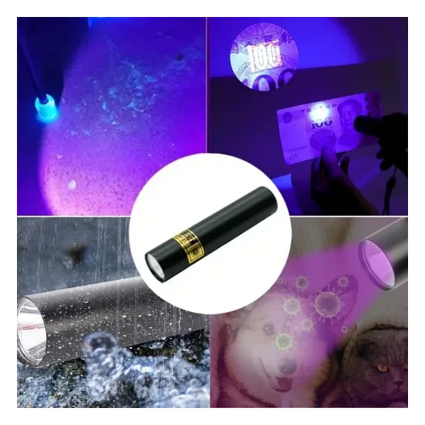 Mini Cep Boy USB İle Şarj Olan Oje Kurutucu Sahte Para Kontol LED UV Mor Işık El Feneri