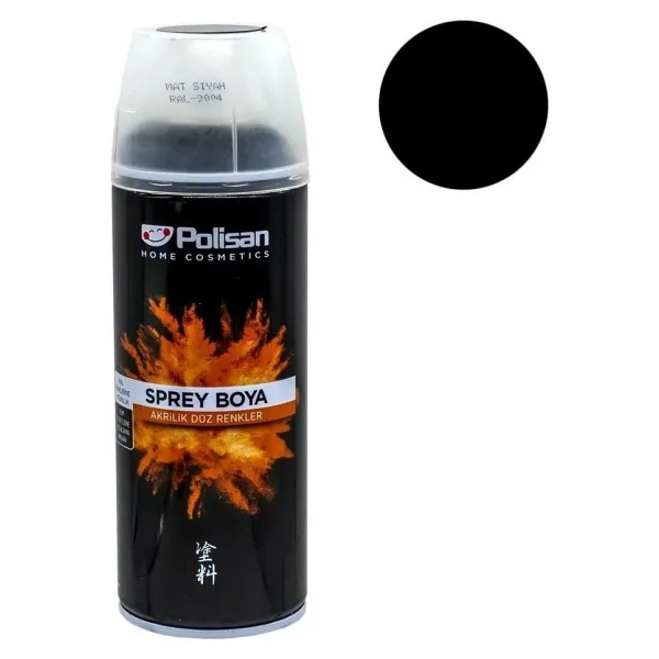Polisan Akrilik Sprey Boya Mat Siyah- Ral9004