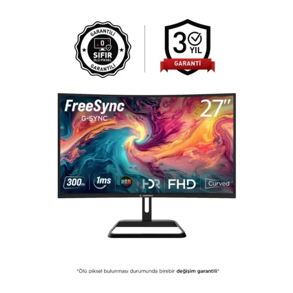 Rampage XYRA XR27C300F 27" 1 ms Full HD Curved 300 Hz Oyuncu Monitörü