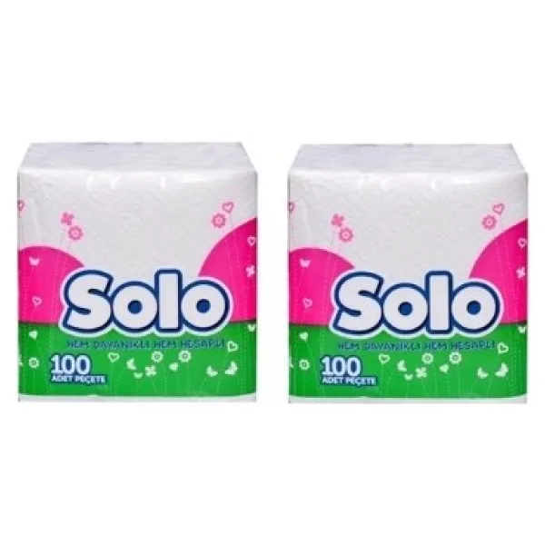 Solo 100'lü 2 Adet Kağıt Peçete