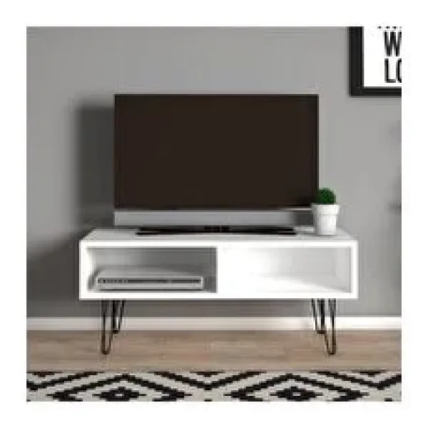 Tdesigno Dilek Tv Sehpası - Tv Ünitesi - Beyaz-90 Cm