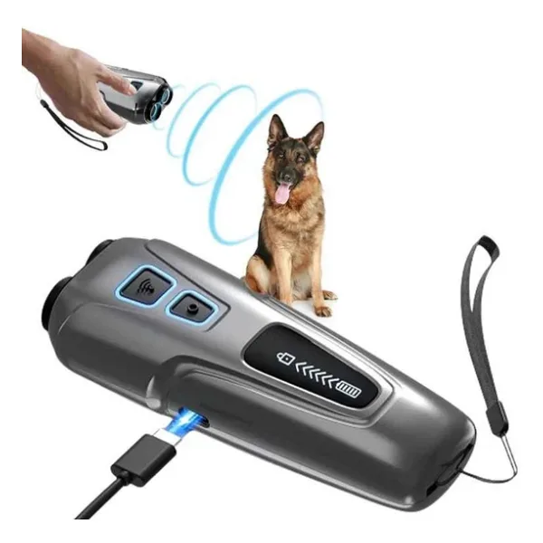 Ultrasonik Kedi Köpek Kovucu Köpek Eğitici Cihaz Led Flaşlı Şarjlı Taşınabilir Hayvan Uzaklaştırıcı