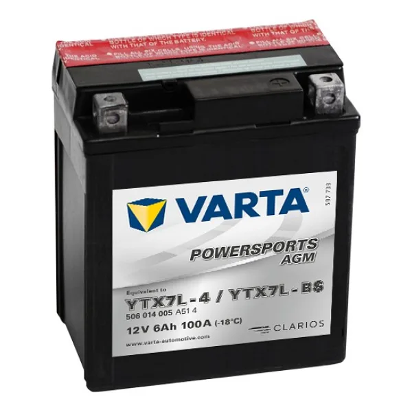 Varta TX7L-BS AGM 12 V 6 Ah 100 CCA Motorsiklet Aküsü