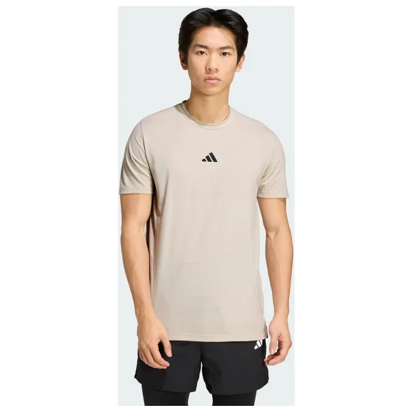 Adidas Designed For Training KA7294 Bej Kısa Kollu Bisiklet Yaka Erkek Spor Tişört