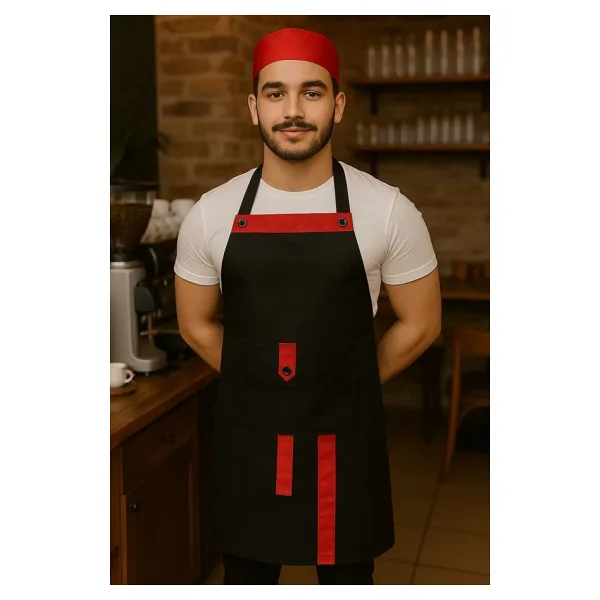 Ahsen Export Boydan Askılı Cepli Servis Önlüğü 5 Adet