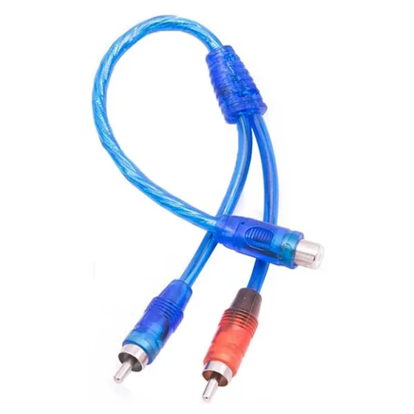 Anfi Y Rca Kablo 1 Dişi 2 Erkek 25 Cm Silikon Mavi Kablo
