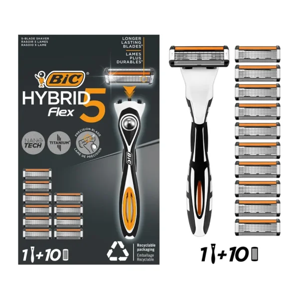 Bic Hybrid 5 Flex 10 Başlıklı Tıraş Bıçağı