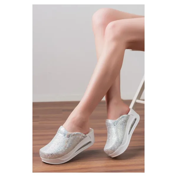 Blum Sabo Terlik Parlak Airmax Kadın Ortopedik Ve Anatomik Sabo Hastane, Hemşire, Doktor, Güzellik Uzmanı Terliği