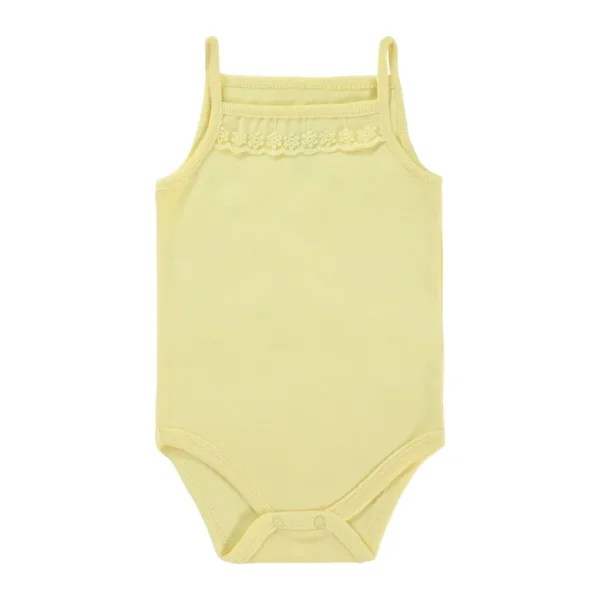 Civil Baby Kız Bebek Çıtçıtlı Badi 3-9 Ay Sarı