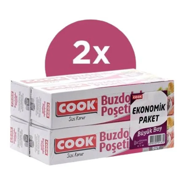 Cook Buzdolabı Poşeti Büyük Boy 30 x 45 cm 2'li Paket 120'LI