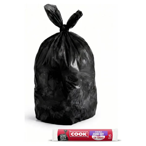 Cook Ekstra Kalın Ultra Dayanıklı Jumbo Boy 80x110 cm 10'lu Çöp Torbası