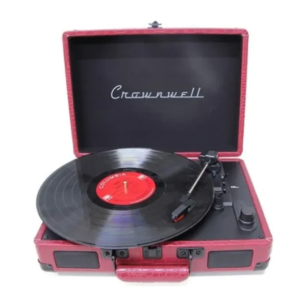 Crown Well Turntable CW002-CH Bordo Çantalı Pikap