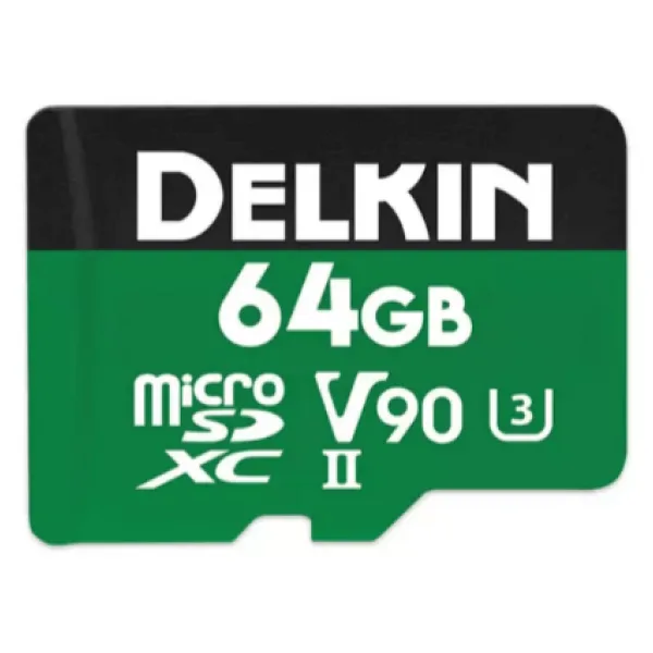 Delkin Devices Power Class 10 UHI-II U3 V90 64 GB Micro SD Kart