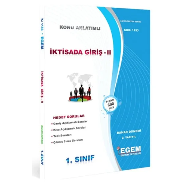 Egem Yayınları AÖF 1. Sınıf İktisada Giriş-II Bahar Dönemi Konu Anlatımlı Soru Bankası