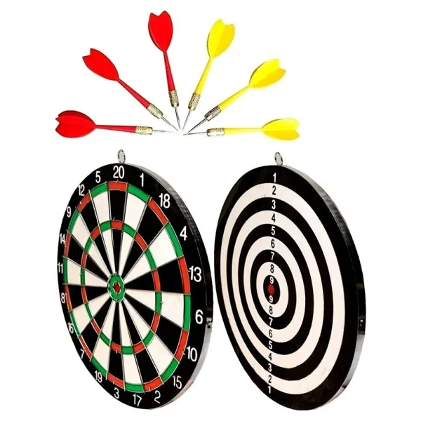 faial Dart Tahtası Seti 17 İnç Büyük Boy Çift Taraflı Dart Tahtası Oyun Seti