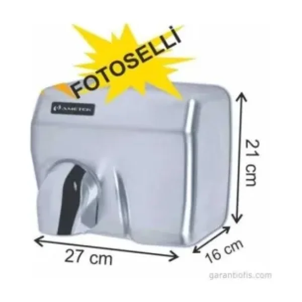 Garanti Metal 7145 İnox Saten Fotoselli El Kurutma Makinesi (Güç: 2360W)