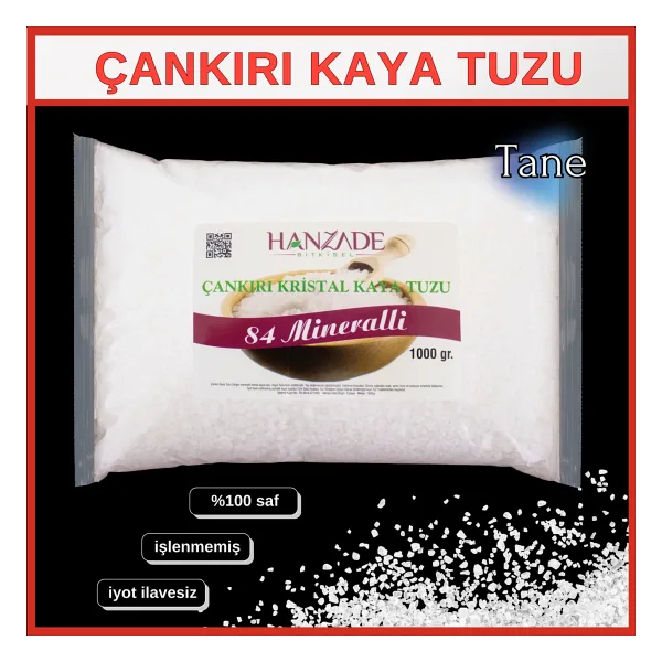 Hanzade Bitkisel 84 Mineralli Çankırı Kristal Tane Kaya Tuzu 1 KG