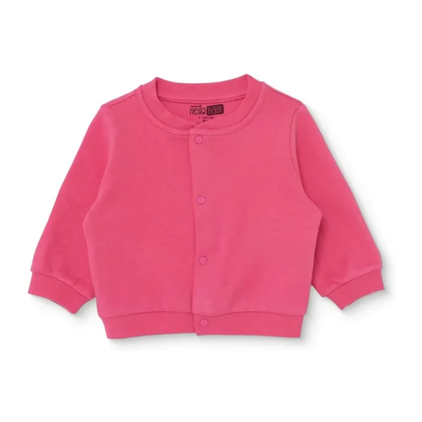 HelloBaby HelloBaby Kız Bebek Basic Hırka Çıtçıtlı Bisiklet Yaka Uzun Kol 9 - 12 Ay