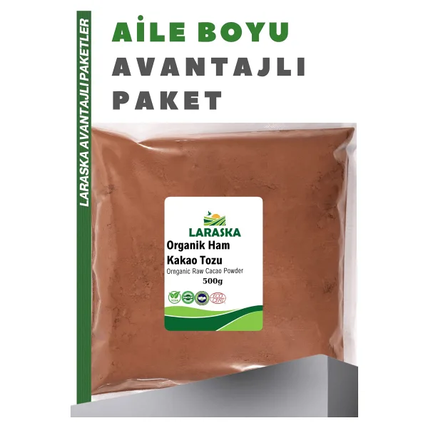 Laraska 500 g Organik Ham Kakao Tozu İçindekiler: Saf Kakao, Özellik: Alkalize Edilmemiş - 1 Adet