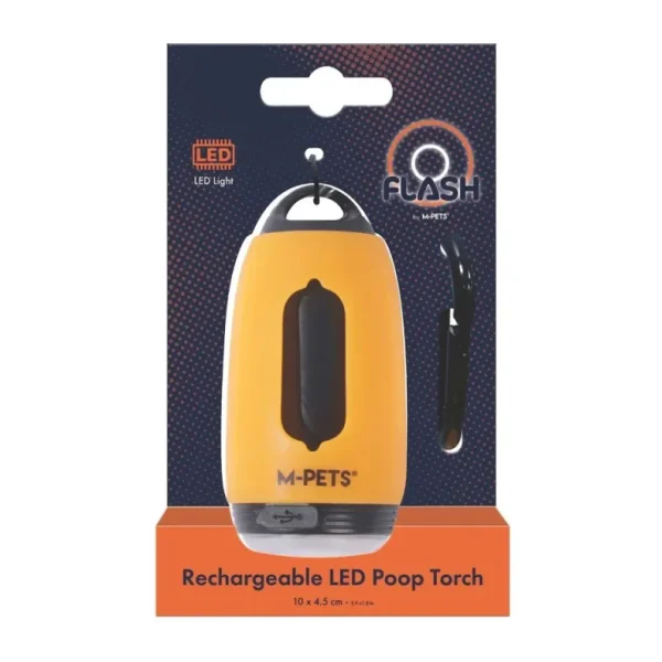M-Pets Flash Ledli Dışkı Poşeti Kutusu Turuncu