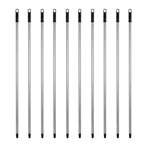Metal Vidalı Boyalı Gri Fırça Faraş Süpürge Çeksil Sap Sapı - 120 Cm. - 10 Adet