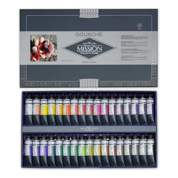 Mijello Mission Titanium Class 15 ml 34'lü Tüp Guaj Boya