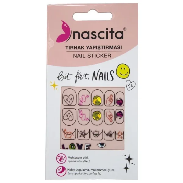 Nascita Emoji Desenli Tırnak Stickerı - 28