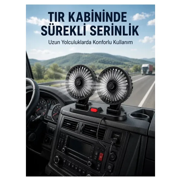 Nevamel Çift Başlıklı Araç İçi Usb Vantilatör Soğutucu Fan