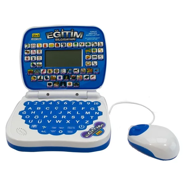 Oyuncak Eğitici Laptop Bilgisayar Türkçe-ingilizce Mavi