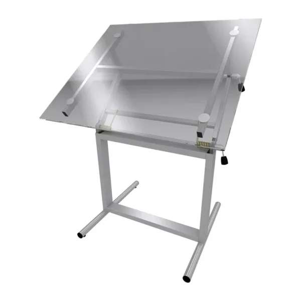 Panda 80x120 Cm Camlı Teknik Çizim Proje Masası Profesyonel Metal Yükseklik Ayarlı