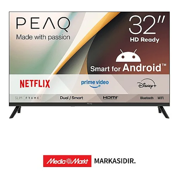 Peaq 32A7000 HD 32" 82 Ekran Uydu Alıcılı Android Smart LED TV