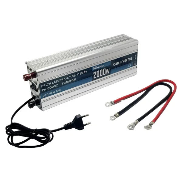 Powermaster PM-2000C 12Volt 2000Watt Akü Şarjlı İnvertör USB Çıkışlı