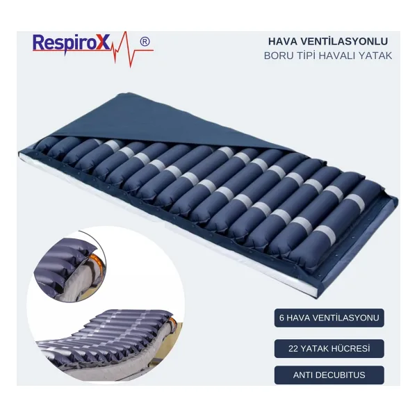 Respirox Hava Ventilasyonlu Boru Tipi Havalı Hasta Yatak Yara Önleyici - 110 x 190 cm