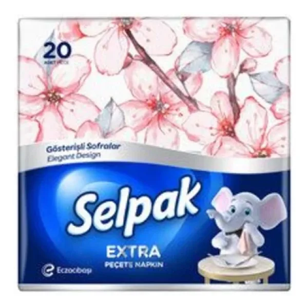 Selpak 2 Adet Extra Desenli Peçete 20'Li