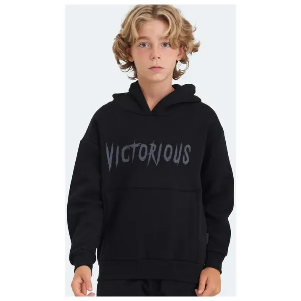 Slazenger Lexus Kapüşonlu Siyah Çocuk Sweatshirt