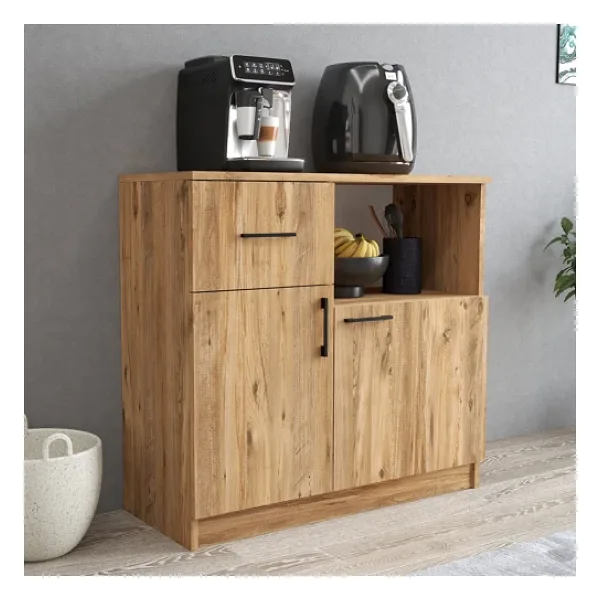 Tanmob Mtd0302 İnci 90 Cm Kapaklı Çekmeceli Alt Mutfak Dolabı Çam