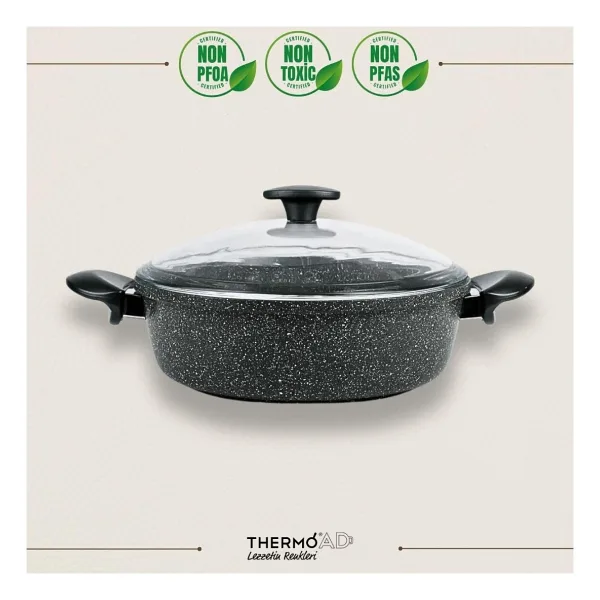 Thermoad Love Gri 26 cm Granit Karnıyarık Tenceresi