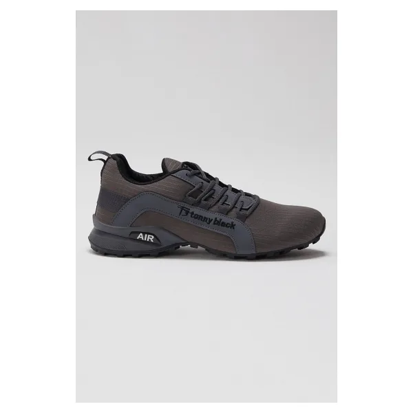 Tonny Black Erkek Füme Rahat Kalıp Termo Taban Bağcıklı Sneaker
