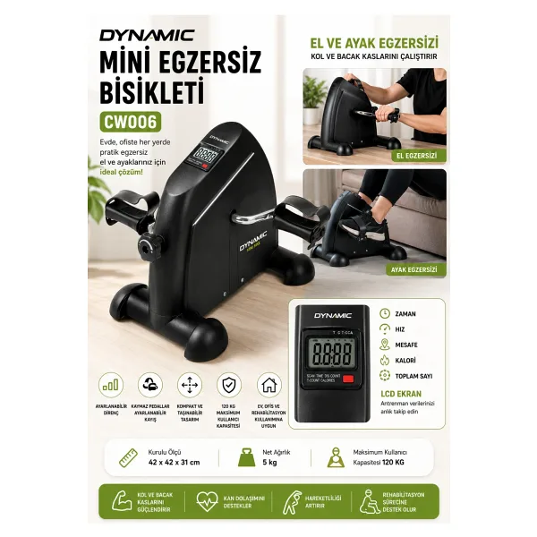Voit Garantili Dynamic Mini Egzersiz Bisikleti
