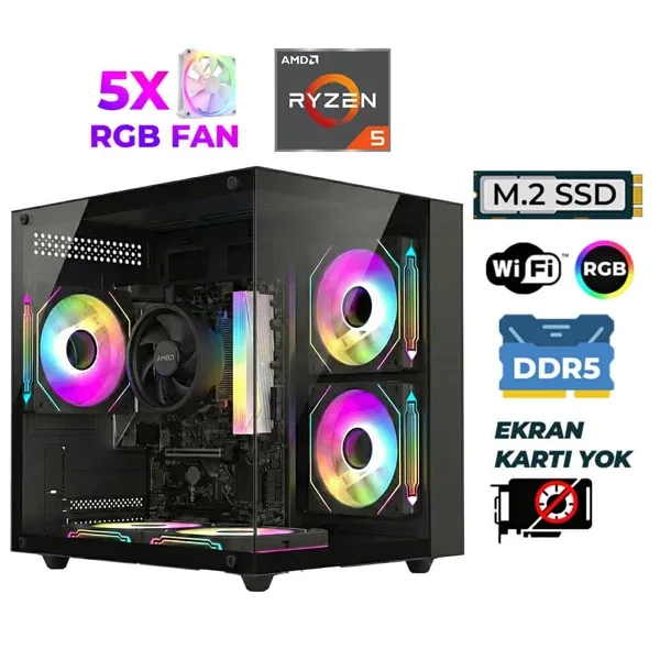 Xaser Raze X10 Ryzen 5 7600 16Gb Ddr5 Ram 512Gb M.2 Nvme Ssd Hazır Tavsiye Sistem