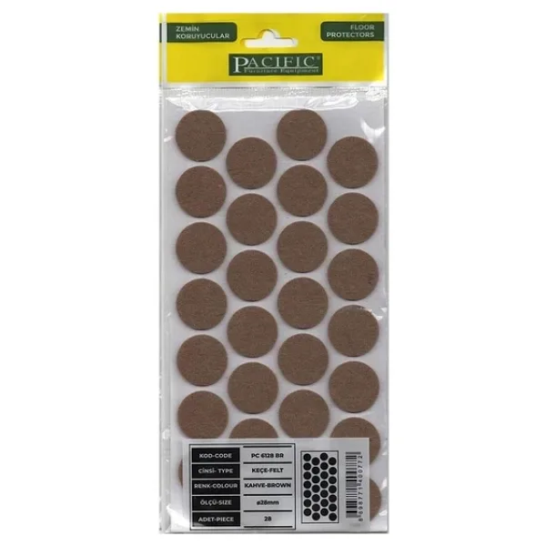 Yapışkanlı Keçe Zemin Koruyucusu Çap 28 Mm-5 adet