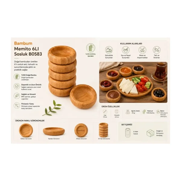 Bambum B0583 Memito 6'lı Sosluk