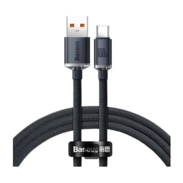 Baseus Crystal Shine 1.2 m Siyah USB to Type-C Hızlı Şarj Kablosu