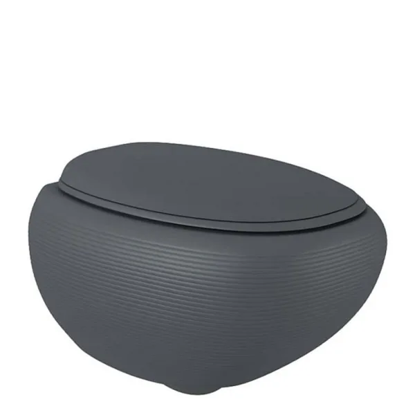 Bocchi Strata Rimless Asma Klozet Kanalsız Parlak Siyah Kapak Hariçtir 1412-005-0128