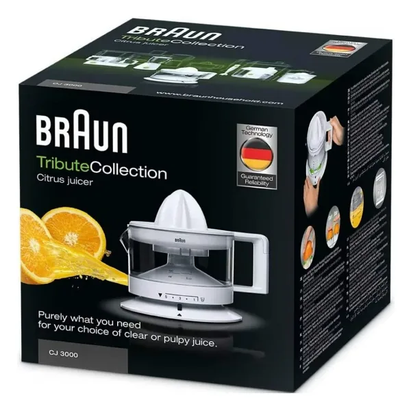 Braun 2 Yönlü, Posa Kontrollü, Start/Stop Özellikli Narenciye Sıkacağı, Beyaz